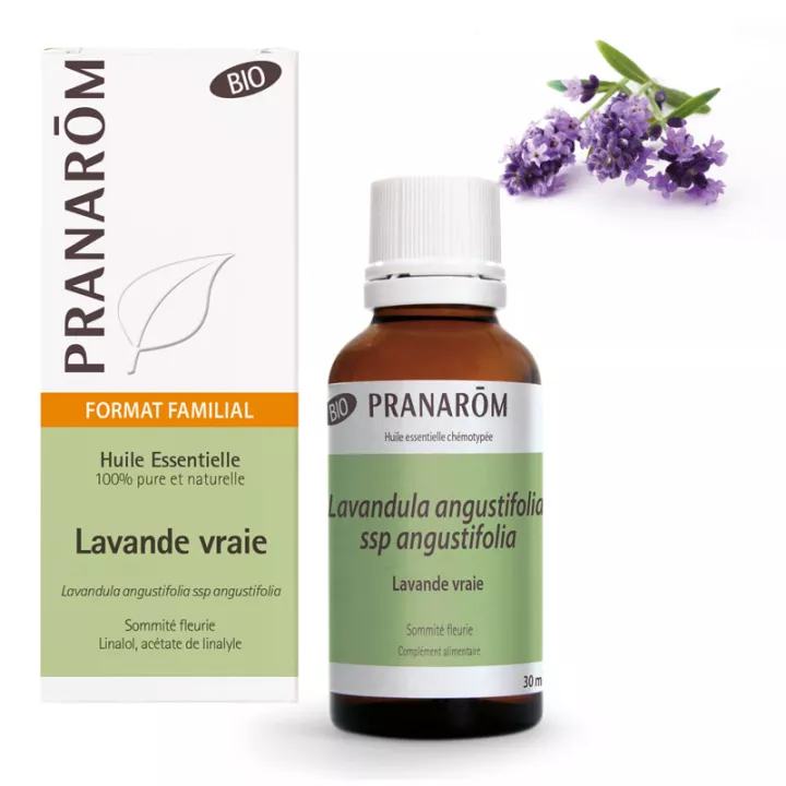 Huile essentielle BIO Lavande vraie ou fine PRANAROM 30ml format économique