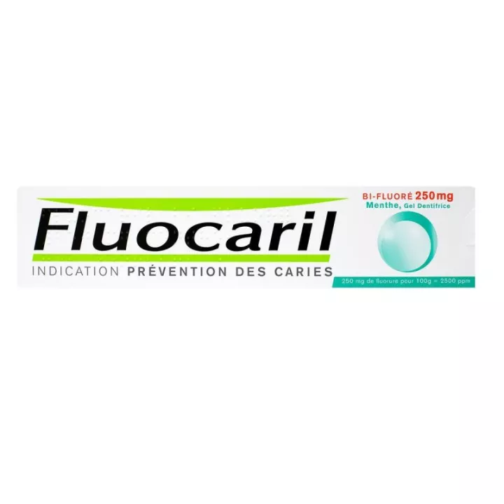 Gel de pasta de dientes de menta bifluorada de 250 mg de fluocaril 125 ml