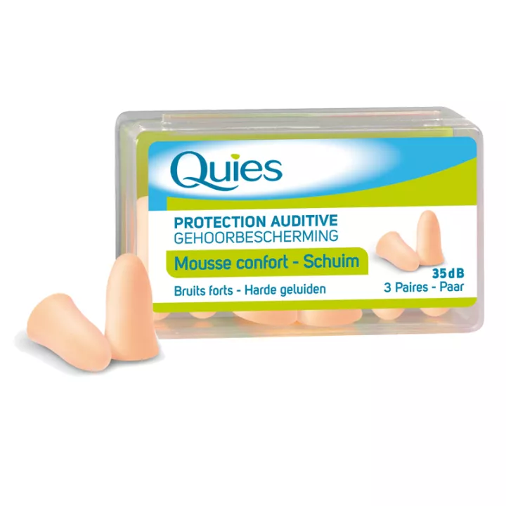 QUIES Foam Hearing Protection Box of 6