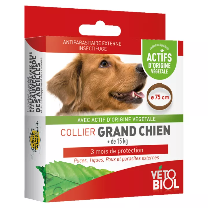 Vetobiol coleira antiparasitária natural para cães grandes +15 kg