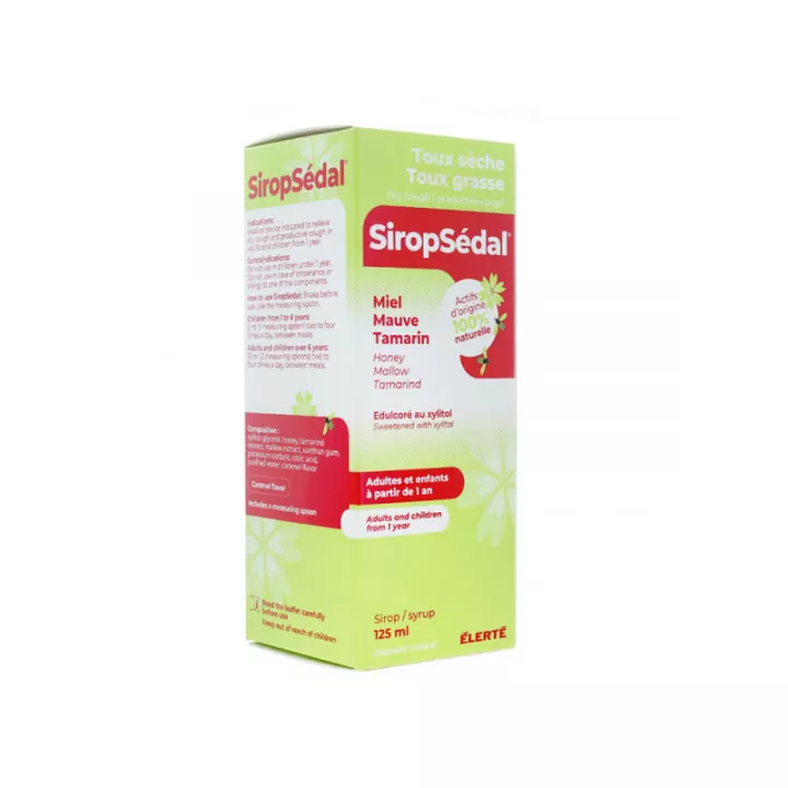 Siropsedal Syrup Sugar-free Dry/Greasy Cough 125ml Elerté