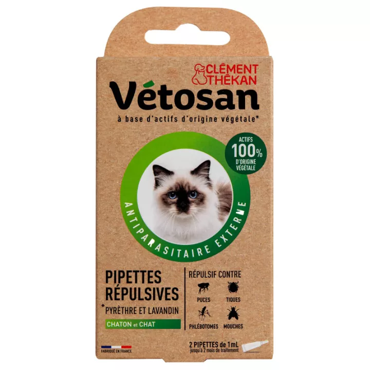 Pipeta repulsiva Vetosan para gatos / gatinhos 2 pipetas 1ml