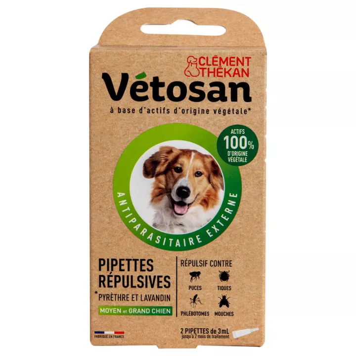 Pipeta repulsiva media Vetosan / perro grande 2 pipetas 3ml