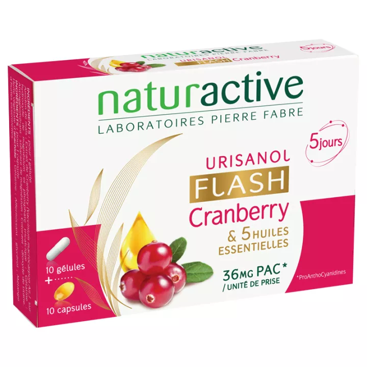 Urisanol Flash Cranberry 10 capsules + 10 capsules