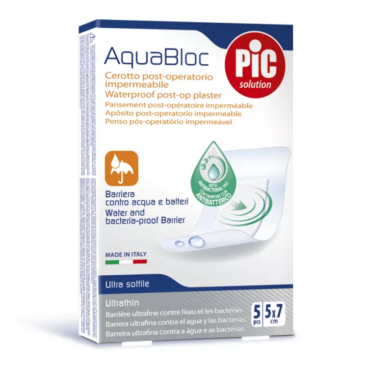 AQUABLOC PANSEMENT POST OPÉRATOIRE IMPERMÉABLE 5CM X 7CM