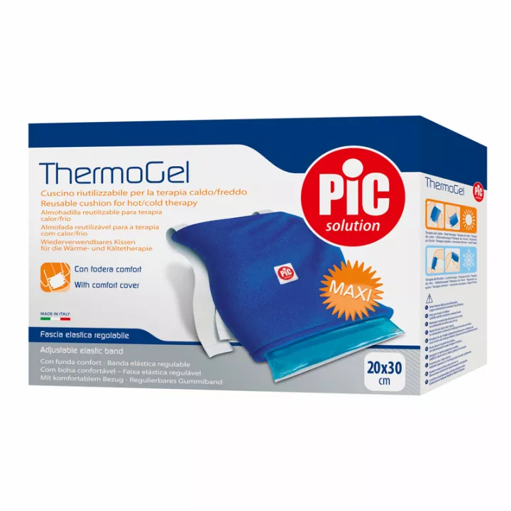 Thermogel Cuscino Riutilizzabile Fascia Elastica Regolabile Caldo / Freddo 20x30 cm