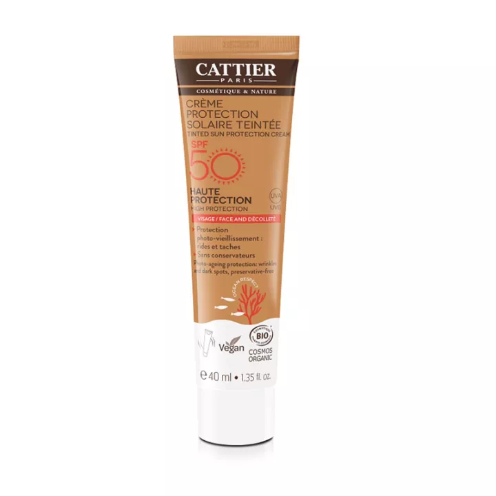 Cattier Tinted Protection Cream Spf50 Rostro y escote