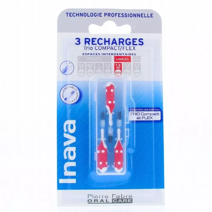 Inava Trio Compact 3 Brushes Refills Red
