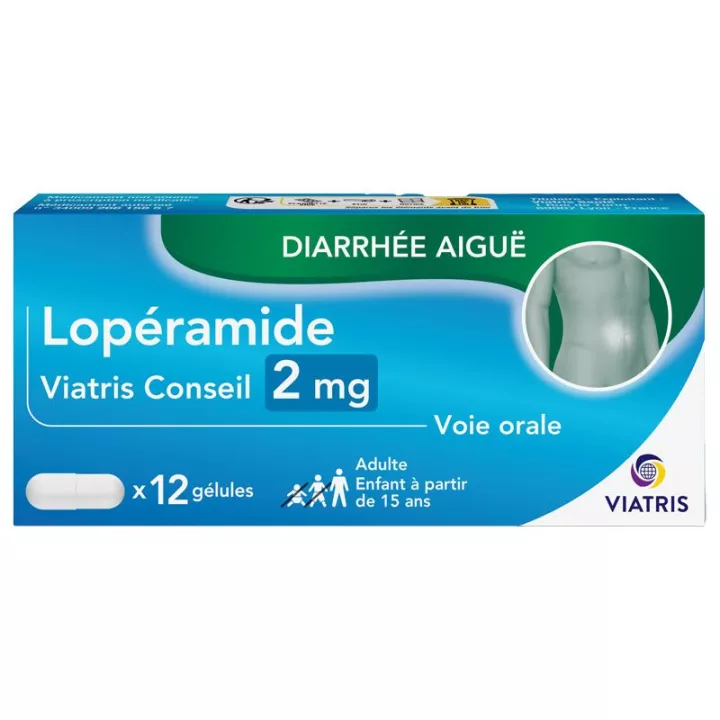 Mylan Viatris Conseil Loperamide 2mg Acute Diarrhea 12 capsules