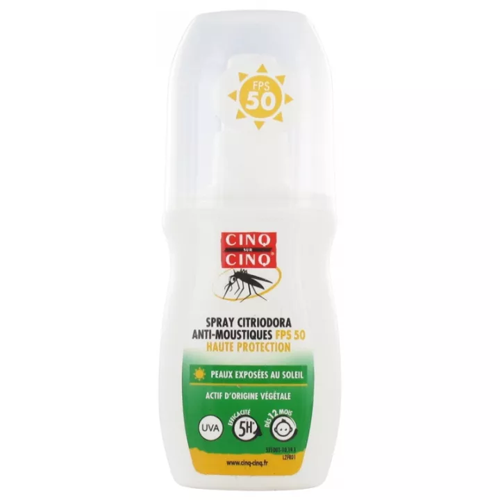 Cinq sur Cinq Natura Spray Citriodora Filtre Solaire FPS50 100 ml