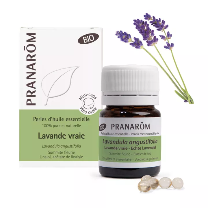 Perlas orgánicas Pranarom de aceite esencial de lavanda verdadera