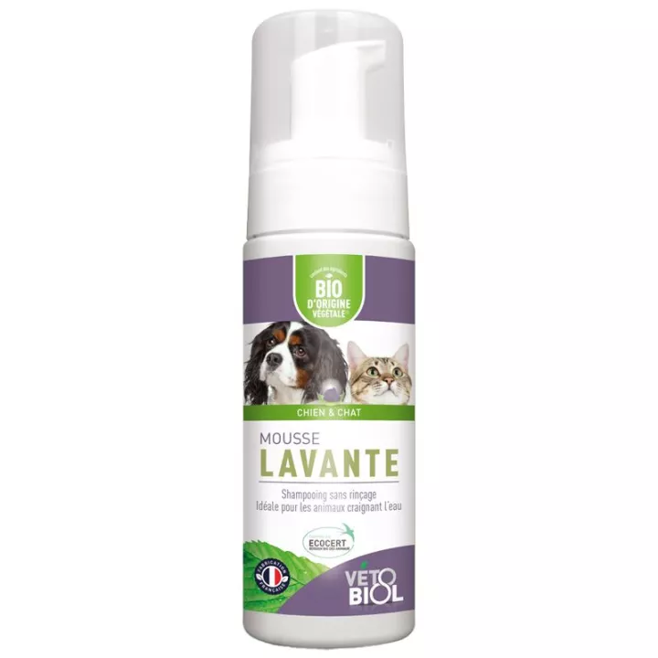 VETOBIOL Schiuma detergente shampoo leave-in per cani e gatti 125ml