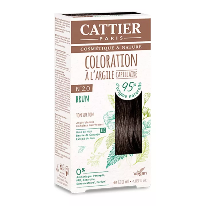 Cor natural do cabelo de Cattier com argila