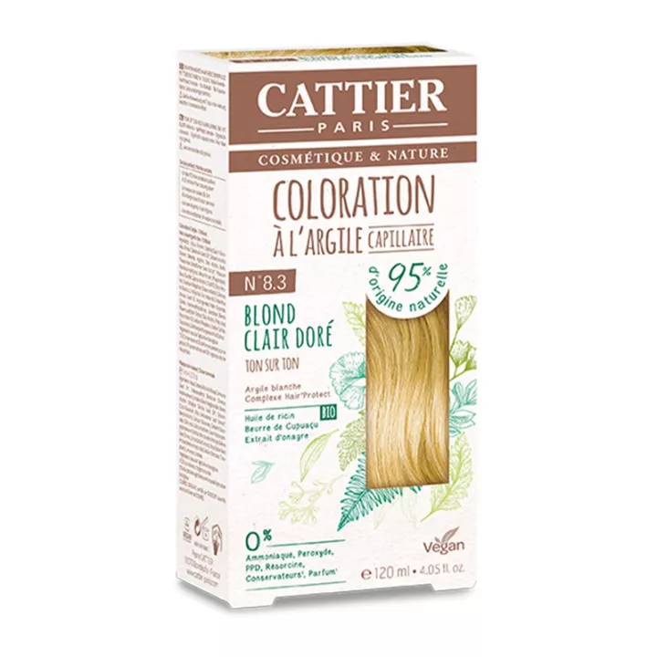 Cor natural do cabelo de Cattier com argila