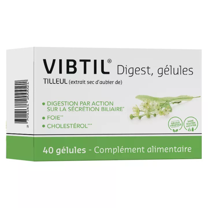 VIBTIL DIGEST extrait sec d’aubier de tilleul 40 gélules