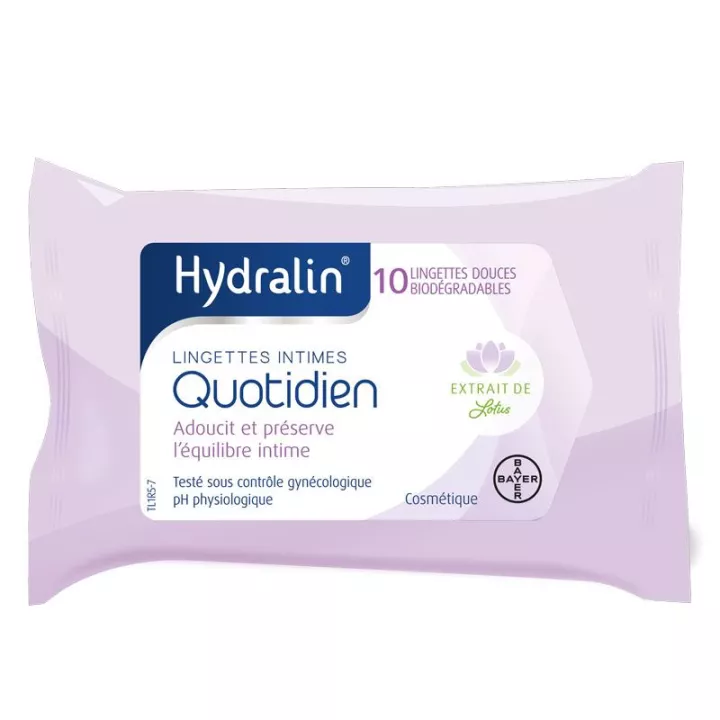Hydralin Quotidien 10 lingettes intimes