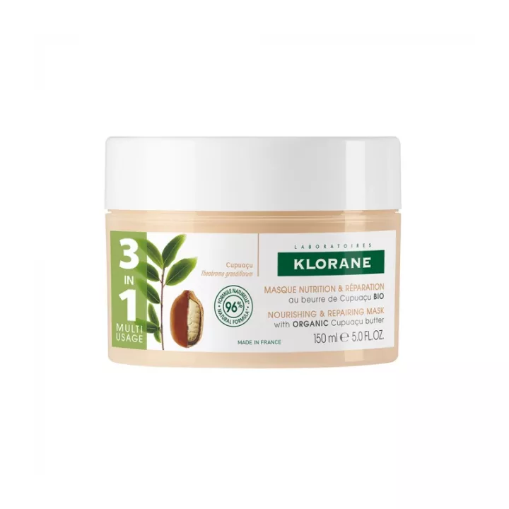 Klorane Maschera nutriente e riparatrice 3in1 con burro di cupuaçu biologico