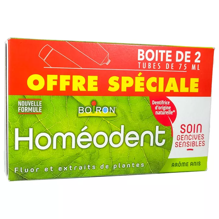 Homeodent creme dental homeopático para goma de mascar sensível Boiron