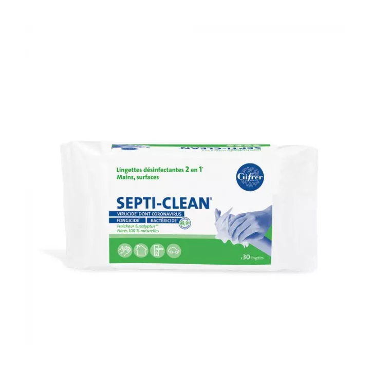 Gifrer Lingettes Désinfectantes Septi-Clean Mains et Surfaces