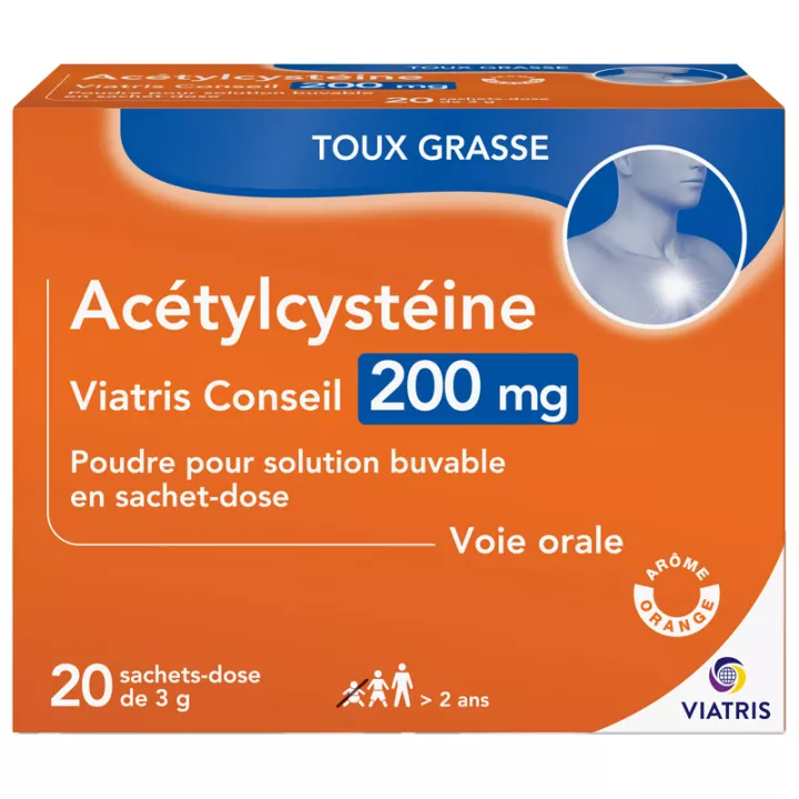 Mylan Viatris Conseil Acetylcysteine 200 mg Oily Cough 20 sachets