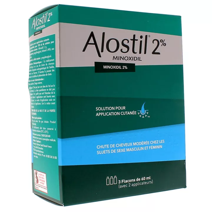 ALOSTIL 2% Oplossing voor hoofdhuid 3 injectieflacons