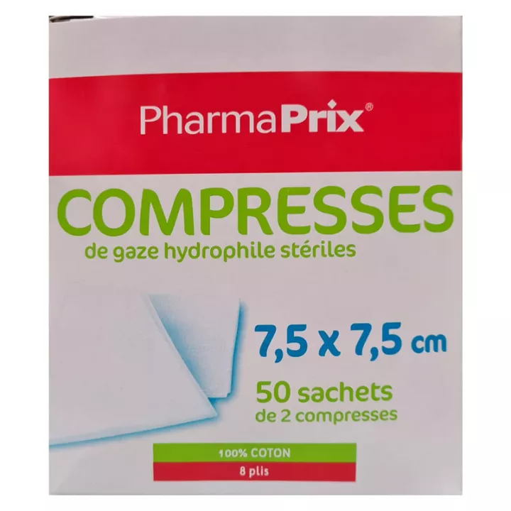 Pharmaprix Compresses de Gaze Hydrophile Stériles
