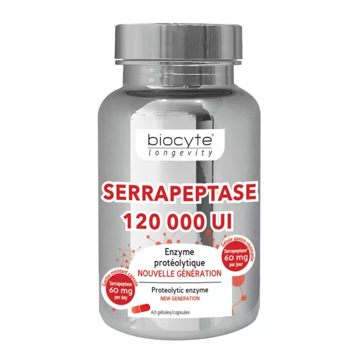 Biocyte Longevity Serrapeptase 120 000 UI 60 gélules