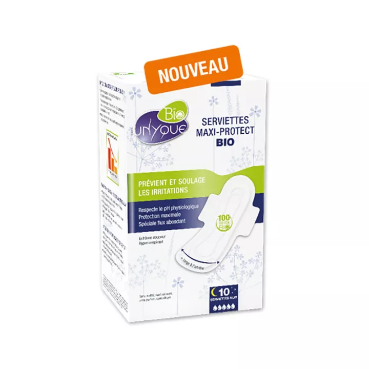 UNYQUE MAXI-Protection 10 Serviettes hygiéniques Bio