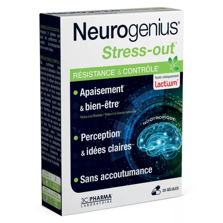 3C Pharma Neurogenius Resistência ao Stress-Out e Controle 30 cápsulas