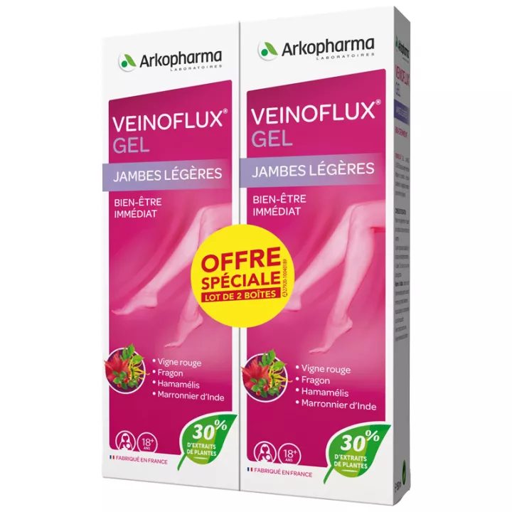 Arkopharma Veinoflux Gel Jambes Légères Bien-Être Immédiat 150 ml lot de 2