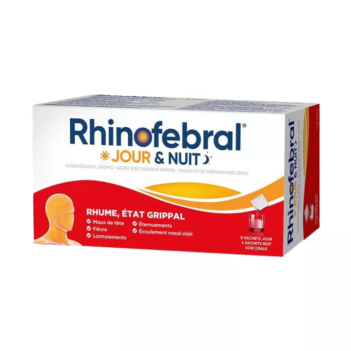 Rhinofebral Day & Night Cold Grippe Condition 12 Beutel