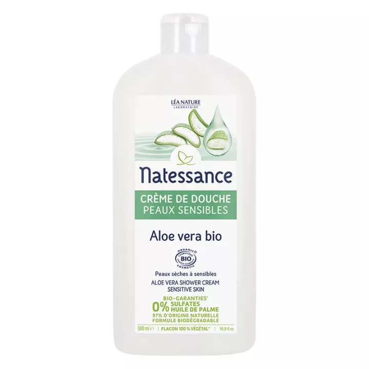 Natessance Crema de ducha para pieles sensibles Aloe Vera orgánico