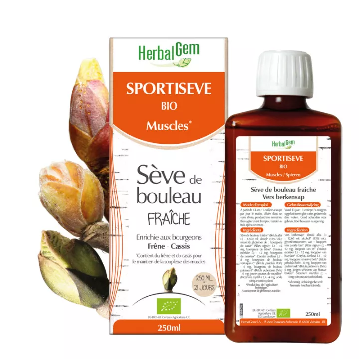 Herbalgem Birch sap Sportisève Bio Muscles 250 ml