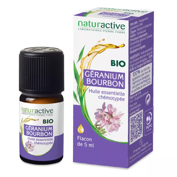 Naturactive Chemotyped Organic Essential Oil GERANIUM BOURBON 5ml
