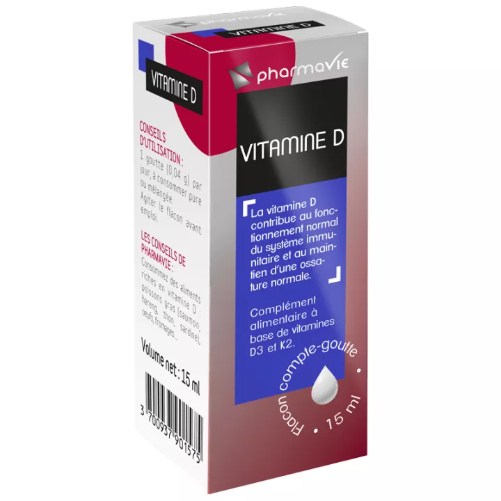 PHARMAVIE Vitaminas D3 e K2 solução oral 15ml