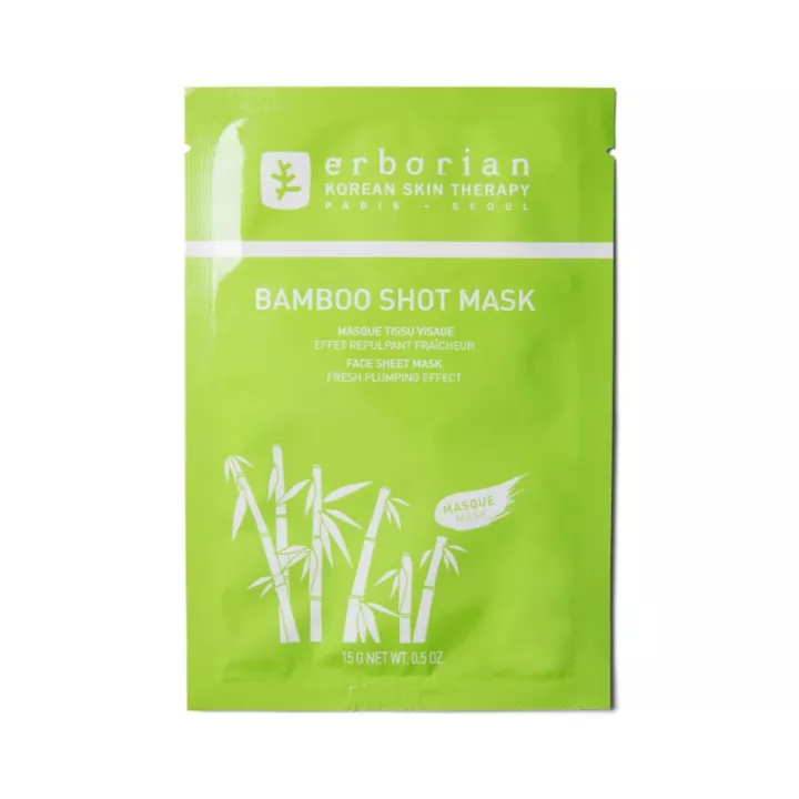 Erborian bamboo shot mask Masque tissu visage effet repulpant fraîcheur