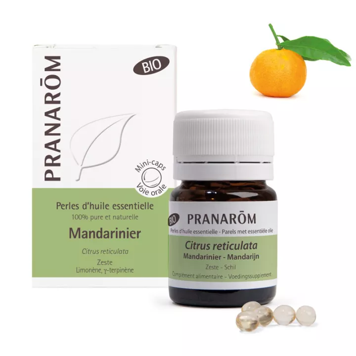PRANAROM Mandarina ecológica 60 perlas de aceite esencial