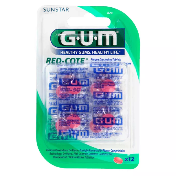 Sunstar Gum Red Cote Révélateur de Plaque Dentaire 12 comprimés
