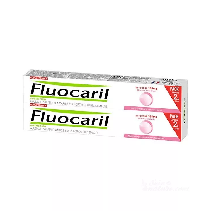Fluocaril Bi-Fluoré 145 mg Pâte Dentifrice Dents Sensibles lot de 2x75 ml