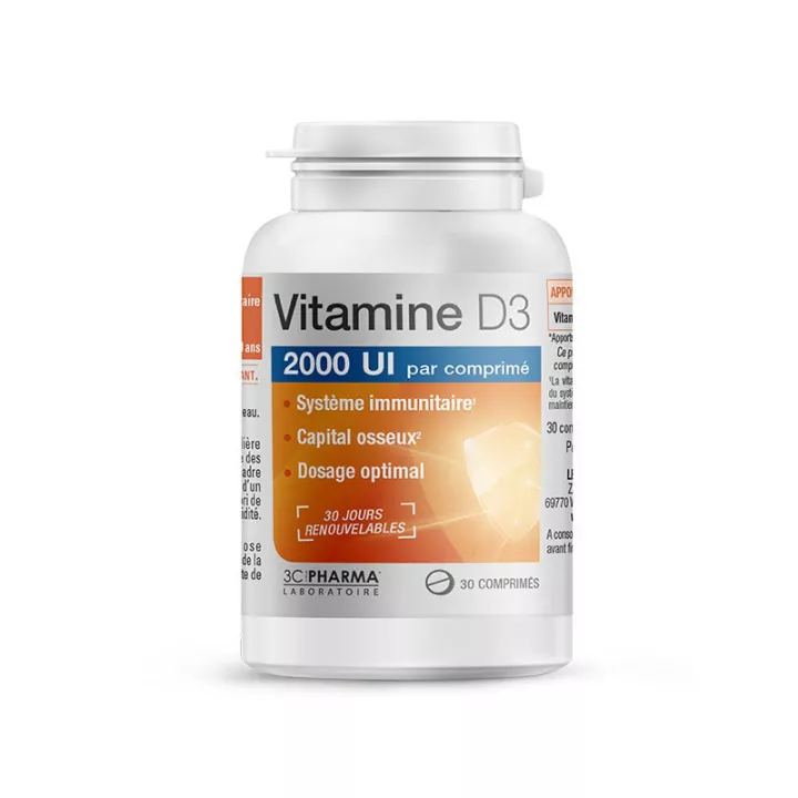 3C Pharma Vitamina D3 2000UI 30 tabletas