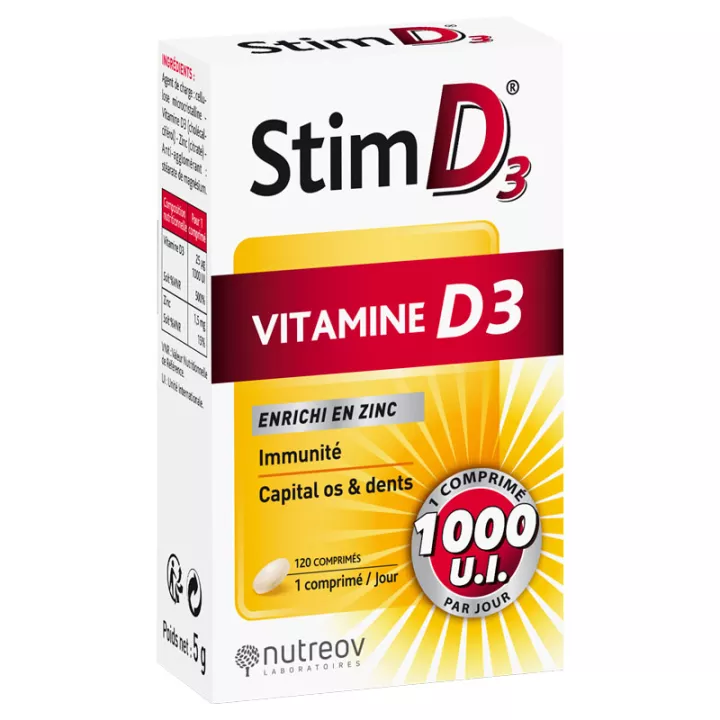 Stim D3 Vitamine D3 120 comprimés Nutréov