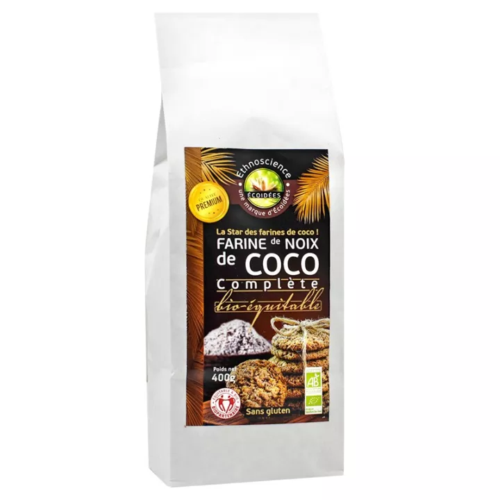 Écoidées Vollwertiges Bio-Kokosnussmehl 400 g