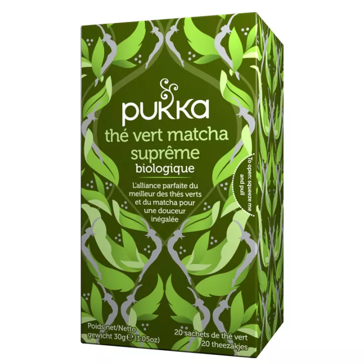 Pukka Bio Matcha chá verde suprema energia e vitalidade 20 sacos