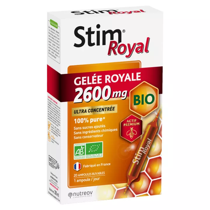 Nutreov Stim Royal Biologische Royal Jelly 2600 mg 20 injectieflacons
