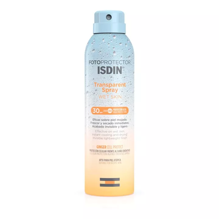 ISDIN fotoprotetor spray transparente para pele úmida SPF30 250ml