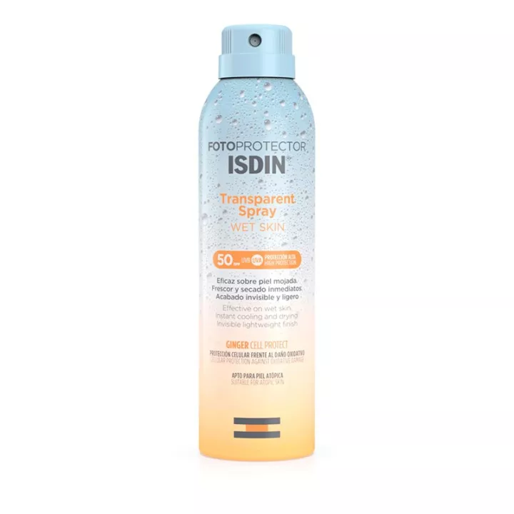 ISDIN fotoprotetor spray transparente para pele úmida SPF50 250ml