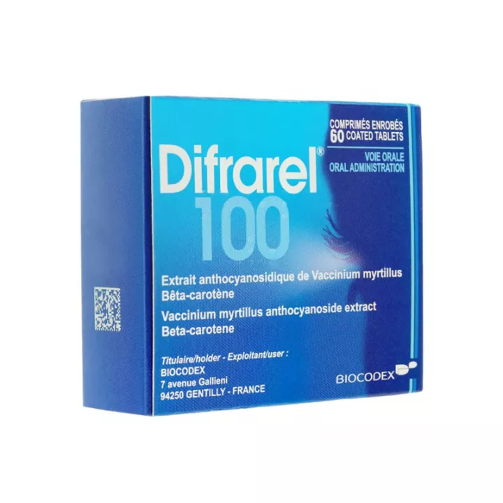 DIFRAREL 100mg visão turva 60 comprimidos