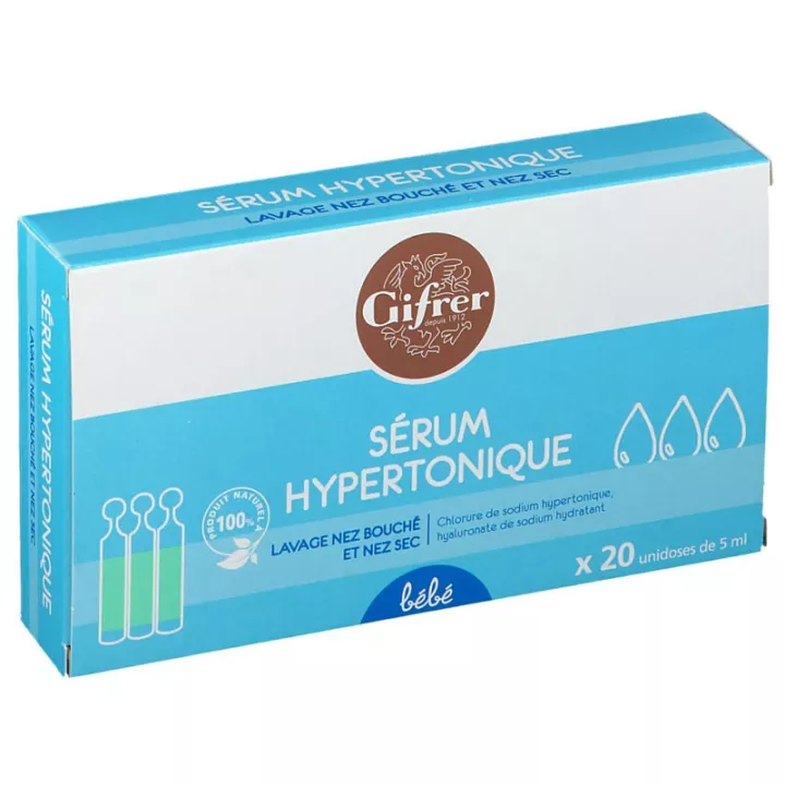 Gifrer Physiologica Sérum Hypertonique Solution nasale boîte de 20 dosettes