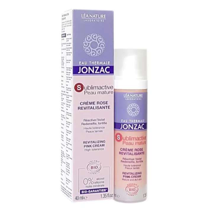 Jonzac Sublimactive Crema revitalizante rosa orgánica para pieles maduras 40 ml