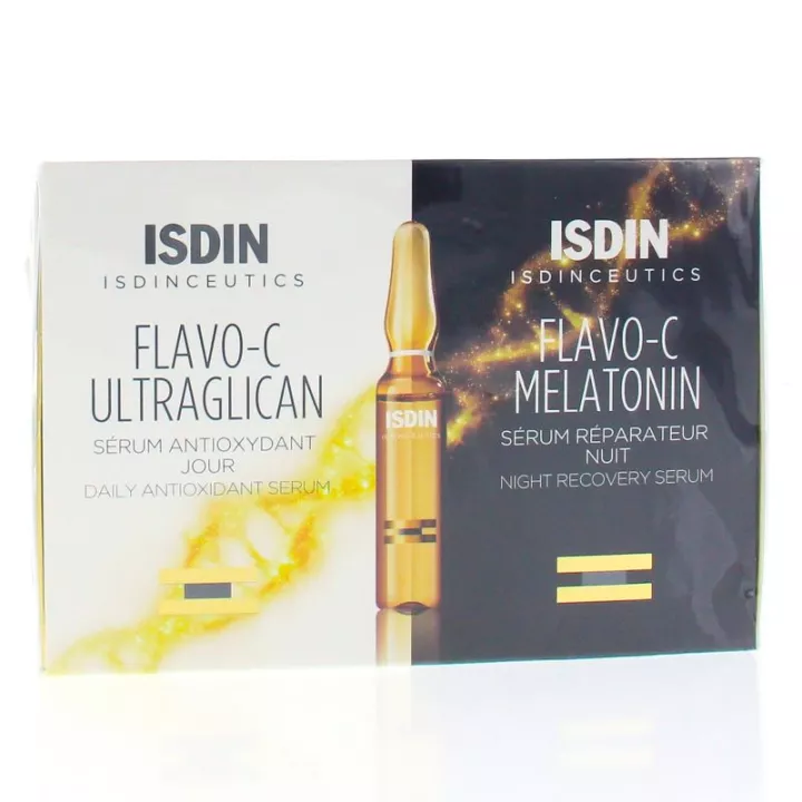 ISDIN Flavo-C Ultraglican + Flavo-C Melatonine 20 injectieflacons